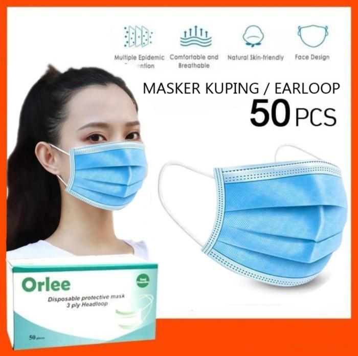 Gambar Masker Hijab Medis Headloop/Earloop Mediocare 3Ply Surgery Mask 50pcs - Earloop dari BoreShop Official Store undefined Tokopedia