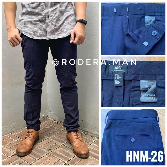 Gambar H&M MEN SUIT TROUSER PANTS SLIM FIT ORIGINAL - Navy 1 dari Rodera.man undefined Tokopedia