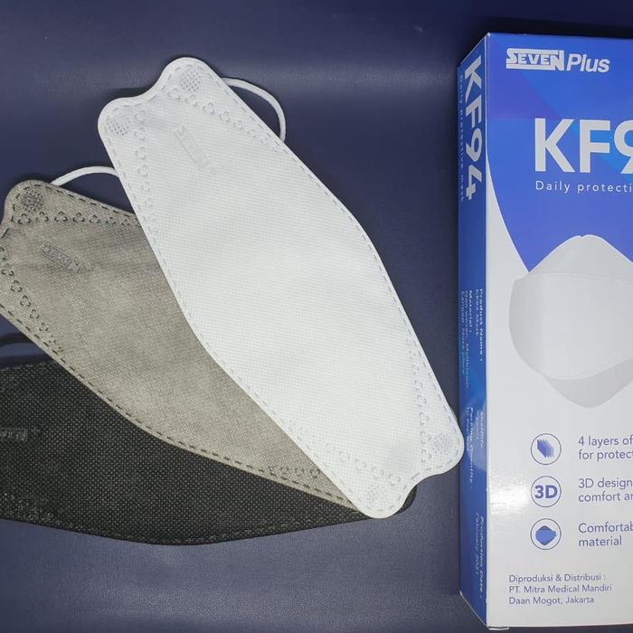 Gambar Masker medis 4ply earloop KF94 SEVEN PLUS isi 10 pcs/box evo sensi - Putih dari Jade Crystal Shop undefined Tokopedia