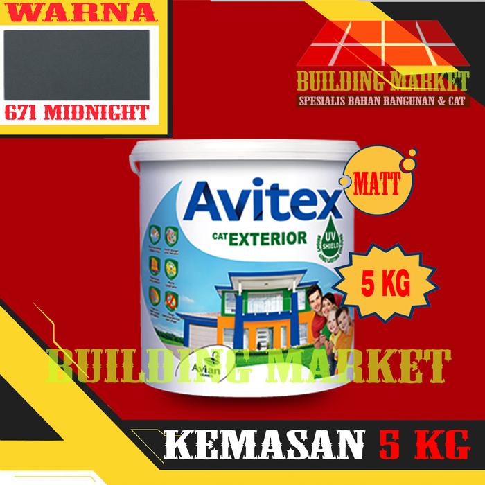 Gambar CAT TEMBOK LUAR CAT AVIAN BRANDS CAT TEMBOK AVITEX EXTERIOR 5 KG - 671 MIDNIGHT dari Building Market New undefined Tokopedia