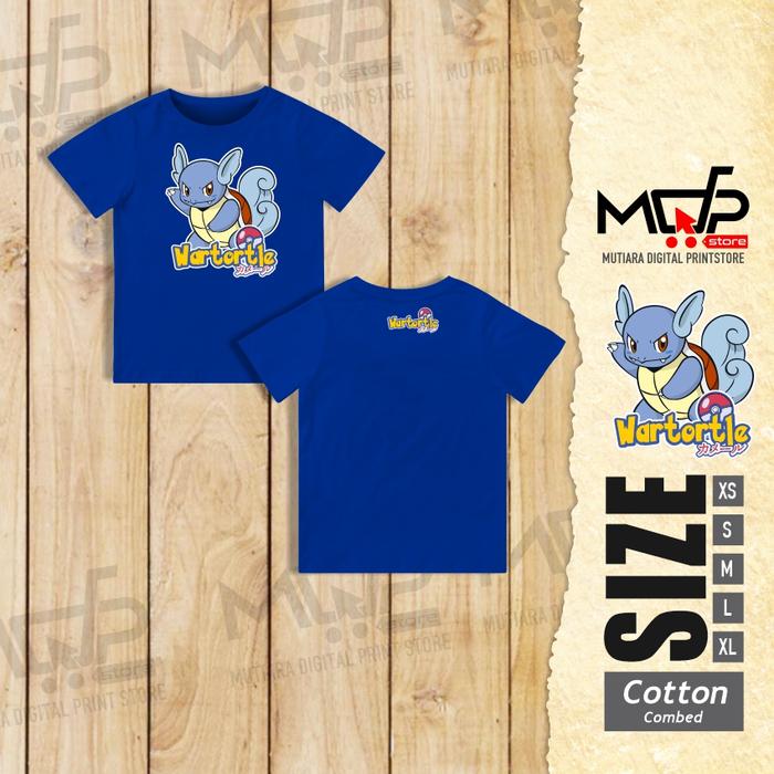 Gambar KAOS ANAK WARTORTLE POKEMON KARTUN BAJU UNISEX TSHIRT MDPSTORE - Biru, M dari MDPrintStore undefined Tokopedia