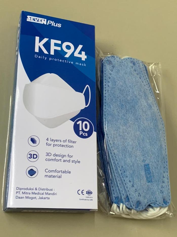 Gambar Masker KF94 Seven Plus Kemenkes / Masker KF94 Korea / Masker 4 Lapis - Biru Tua dari Vidongstore undefined Tokopedia