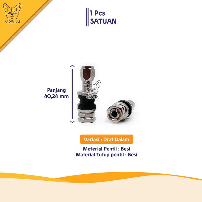 Gambar PENTIL TUBELESS BESI PENDEK DRAT LUAR & DALAM - Derat Dalam dari Virelai Teknik undefined Tokopedia