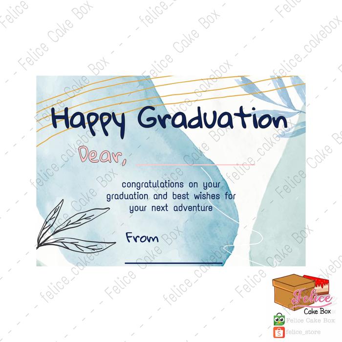 Gambar HAPPY GRADUATION CARD / KARTU UCAPAN WISUDA / GRADUATION GREETING CARD - HG05 dari Felice Cake Box undefined Tokopedia