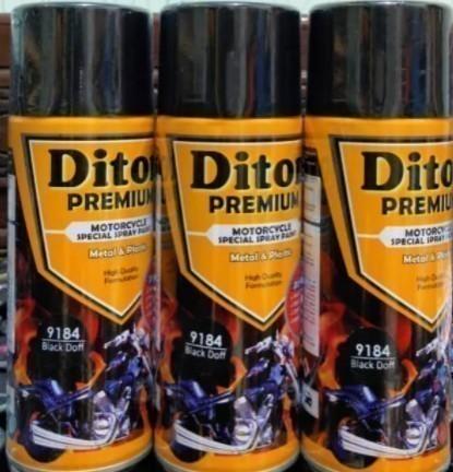 Gambar DITON PREMIUM 9184 BLACK DOFF Hitam Doff Dop Cat Semprot Pilox Pylox dari bun supermarket bahan bangunan undefined Tokopedia