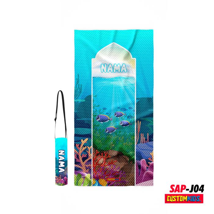 Jual SAP J04 - Sajadah Anak Customkids Motif Alam Ikan Laut Custom Nama ...