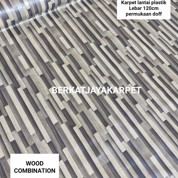 Gambar karpet lantai plastik Lebar 1.2m x 15m dijual per 1rol 0.27mm - WOOD COMBI ROL dari suryakarpet undefined Tokopedia