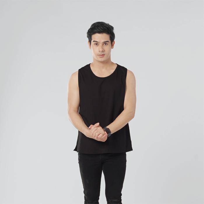 Gambar LEMONE Combed Spandek Baju Singlet Kaos Dalam Polos Tanktop Pria - Hitam, XS dari LEMONE undefined Tokopedia