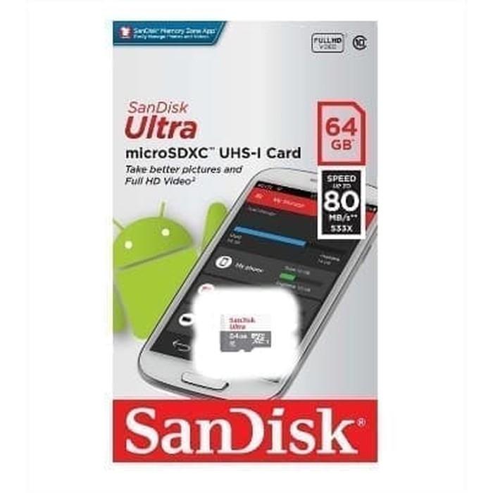 Gambar 64 Gb Micro SD San Disk , Memory Card Ultra Class 10 80MBps dari digitekmart undefined Tokopedia