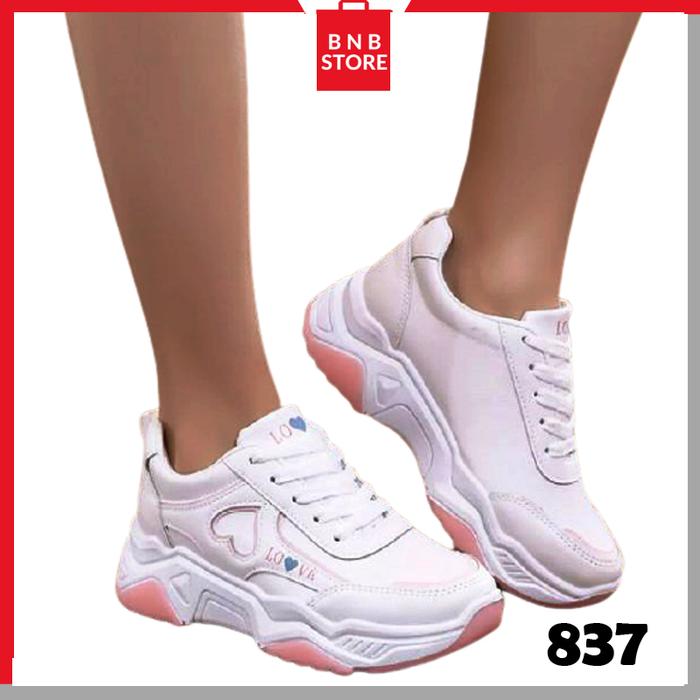Jual Sepatu Sneaker Wanita Gaya Korea LOVE Sepatu Casual wanita