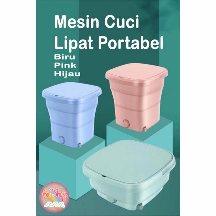 MESIN CUCI LIPAT MESIN CUCI MINI PORTABLE FOLDING WASHING Merah Muda di  Bncshops Tokopedia