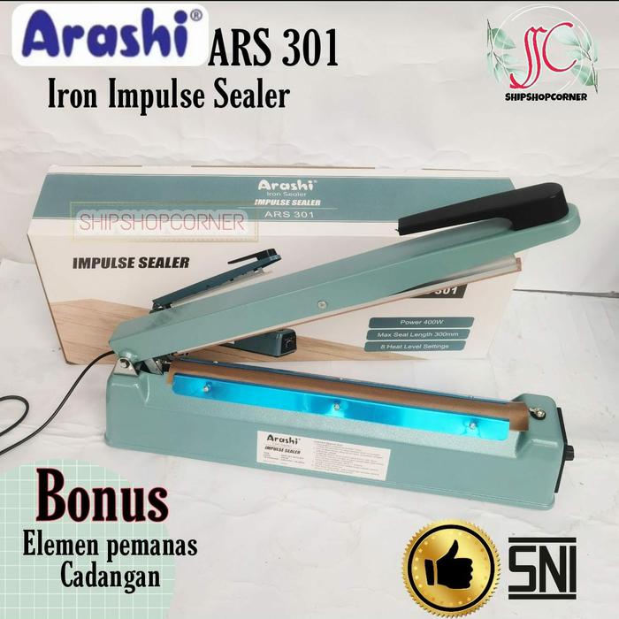 Jual Arashi Impulse Sealer Body Besi 300Mm 400Mm / Iron Sealer Kemasan