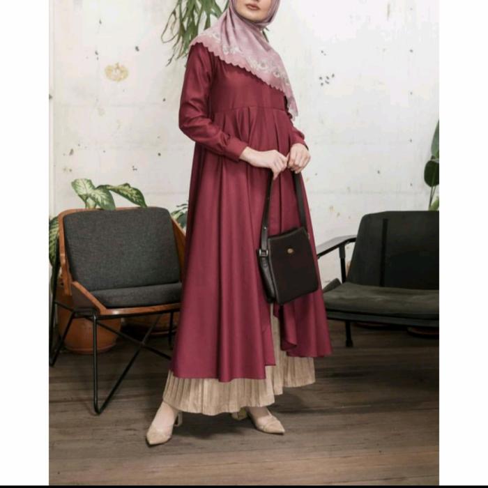 Gambar Mileaa tunik muslim Tunikmurah Atasanwanita Atasantunik terbaru - Maroon, M dari Margamulya olshop undefined Tokopedia