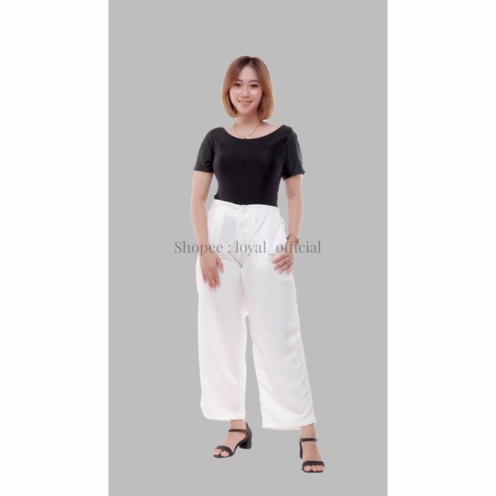 Gambar Celana Kulot Panjang Wanita High Waist Casual Katun Berkualitas - A10, M dari Loyal Official undefined Tokopedia