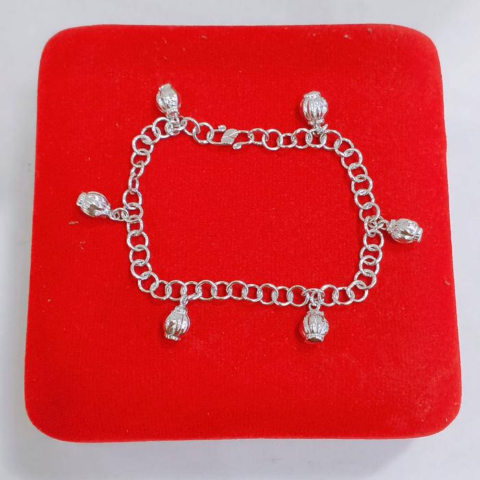 Gambar Gelang Anak krincingan lampion perak silver925 Lapisan emas putih G19 dari LJHSilver undefined Tokopedia