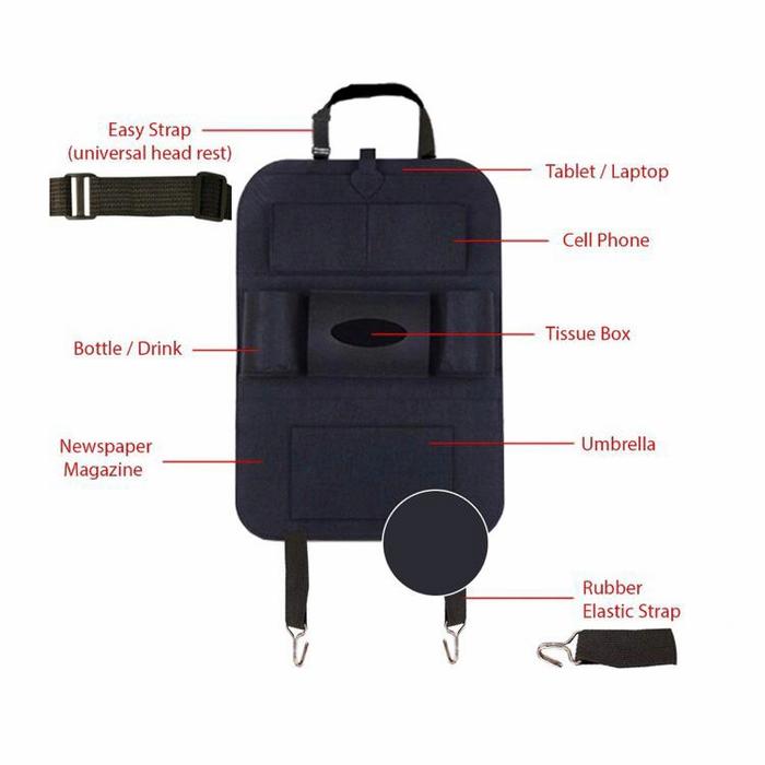 Gambar Car Seat Organizer Goto Tas Belakang Jok Mobil Multifungsi - Hitam dari Kelontong Asik undefined Tokopedia