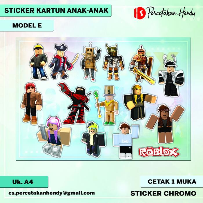 Gambar STIKER KARTUN ANAK ROBLOX / DISNEY / BTS / DORAEMON / POKEMON - ROBLOX dari PERCETAKAN HENDY undefined Tokopedia