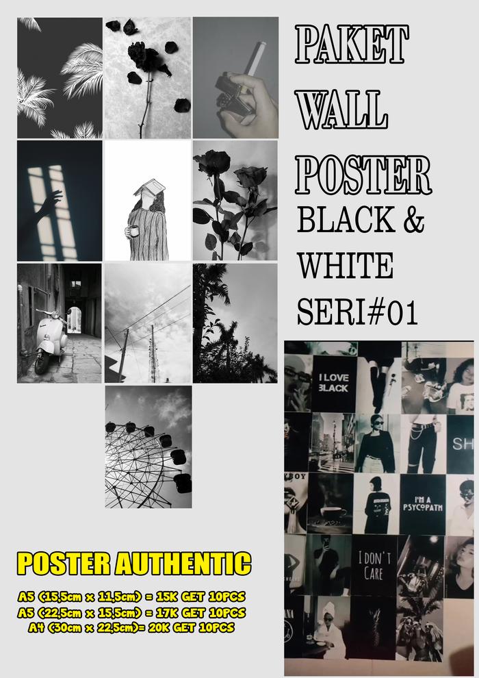 Gambar [10pcs] POSTER AESTHETIC BLACK AND WHITE SERIES WALLPOSTER WALL ART PO - S dari gigibalang undefined Tokopedia