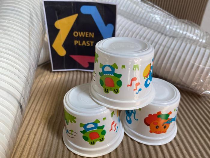 Gambar GELAS PLASTIK ES KRIM GAMBAR MEREK STARINDO TEBAL 1 DUS ISI 2000 PC - FROG dari Owenplast undefined Tokopedia