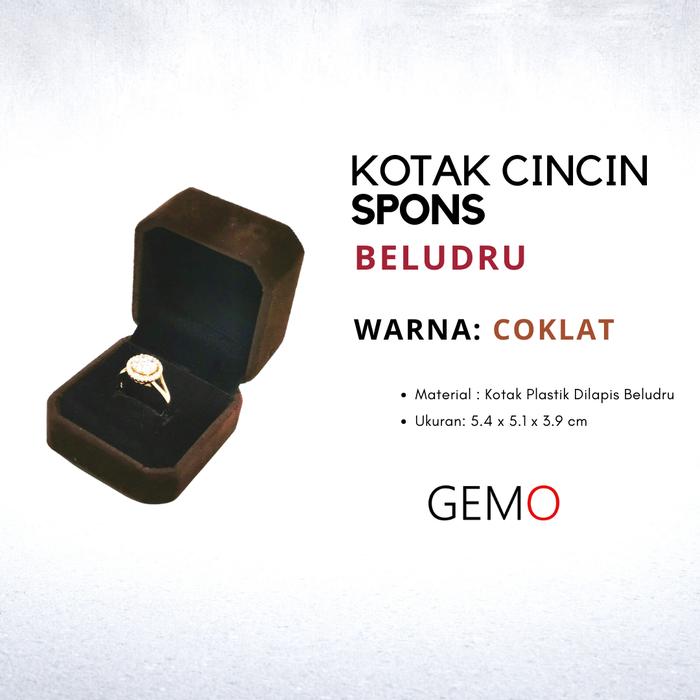 Gambar Jewelry Box Cincin, Liontin, Gelang, Kalung, Warna Coklat Beludru - Cincin dari TokoGemo undefined Tokopedia
