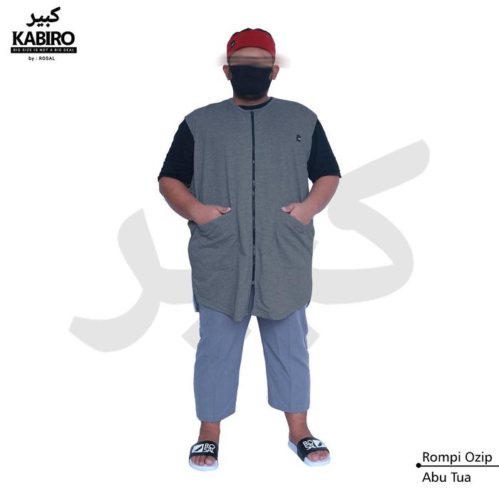 Gambar Rompi Sholat ROSAL Oblong Zipper BIG Jumbo Size 4XL 5XL 6XL Besar - Abu Tua, 4XL dari Rosal Indonesia_NEW undefined Tokopedia