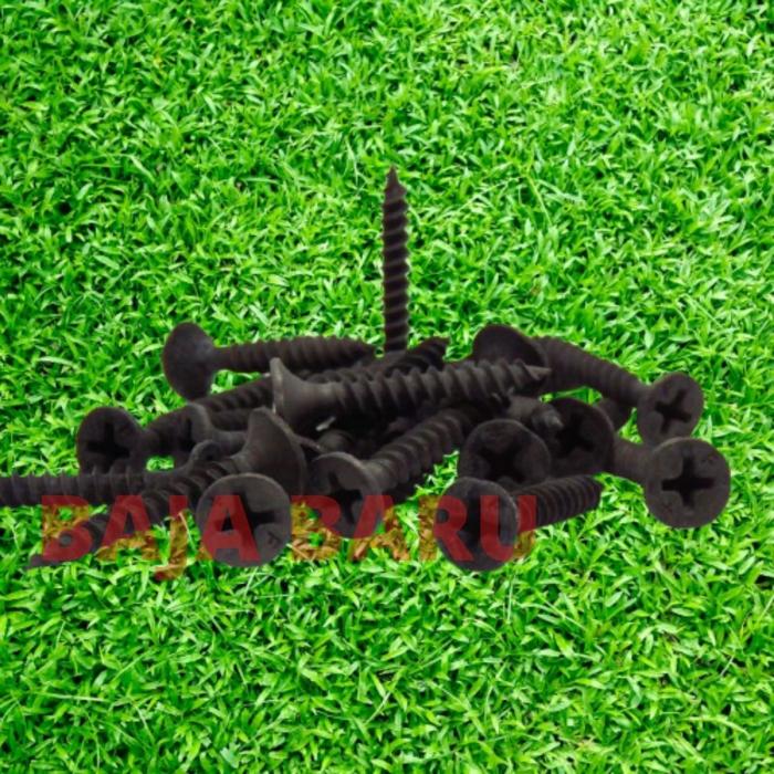 Gambar Skrup Gypsum 6 x 1,1/4" (3 Cm) Hitam dan Tajam/SKRUP GYPSUM MURAH dari baja baru bsd undefined Tokopedia
