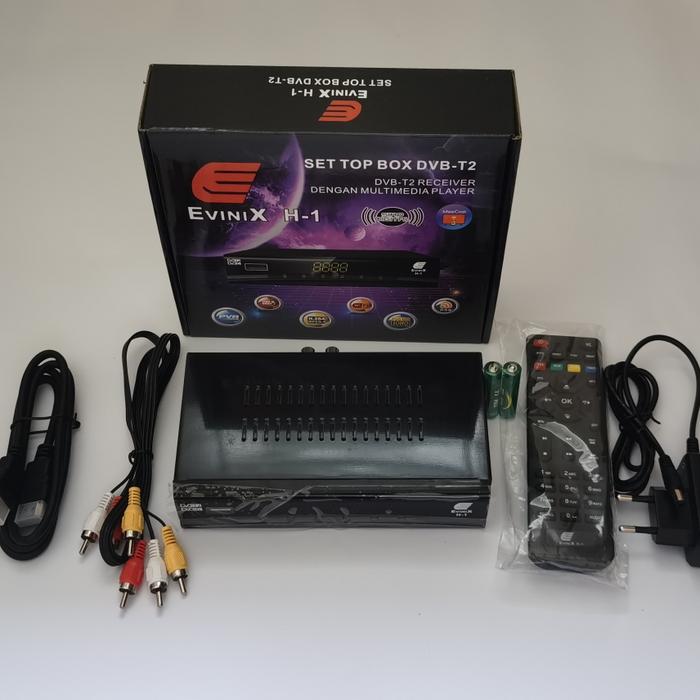Gambar Receiver EVINIX H-1 DVB-T2 set box TV digital H-1 (PLUS KABEL HDMI) - HDMI dari PrianganTH undefined Tokopedia