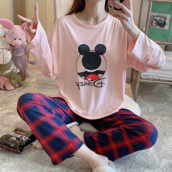 Gambar IMPORT | setelan piyama wanita kaos lengan panjang /baju tidur murah - A16 PP dari LCK Store. undefined Tokopedia