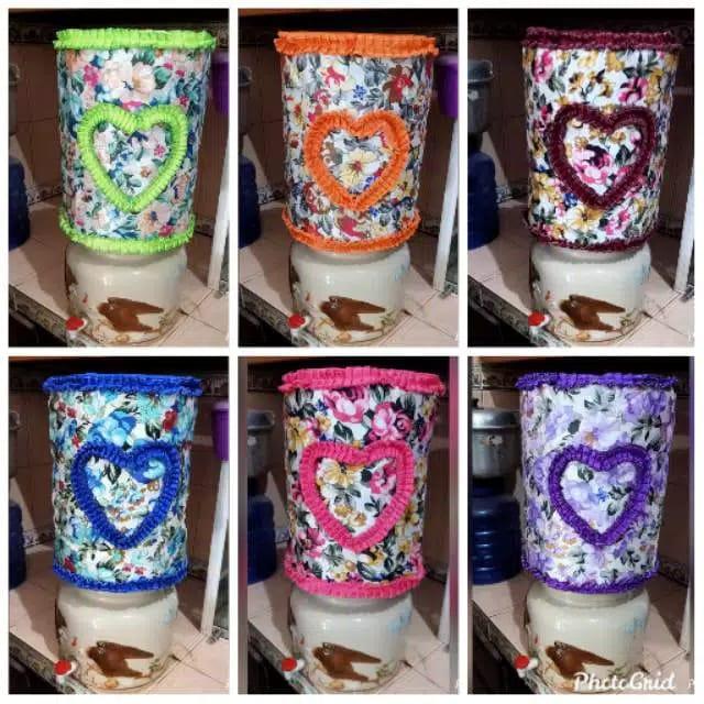 Gambar Sarung Galon Air Minum / Penutup Galon Dispenser Besar motif Bunga - Biru, galon besar dari zillacolecion undefined Tokopedia