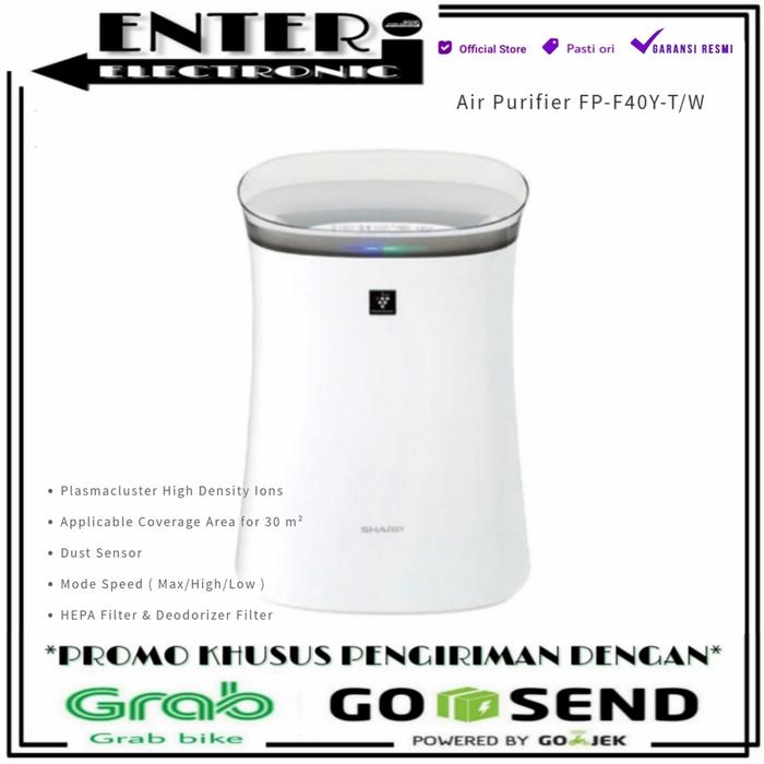 Gambar SHARP FP F40Y T W - AIR PURIFIER SHARP FPF40Y T W ION PLASMACLUSTER - Putih dari Enter Electronic undefined Tokopedia
