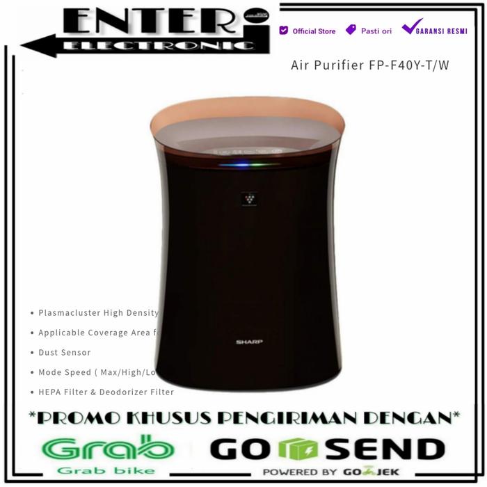 Gambar SHARP FP F40Y T W - AIR PURIFIER SHARP FPF40Y T W ION PLASMACLUSTER - Hitam dari Enter Electronic undefined Tokopedia
