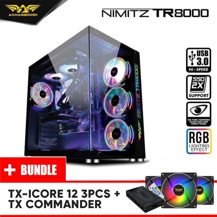 Gambar Armaggeddon Nimitz TR 8000 Extended ATX Gaming PC Case - Hitam, NON FAN dari Armaggeddon Indonesia undefined Tokopedia
