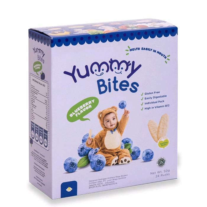 Gambar Yummy Bites Baby Rice Crackers ( 6mo+, diatas 6 bulan) - Blueberry dari AnekaOStore undefined Tokopedia