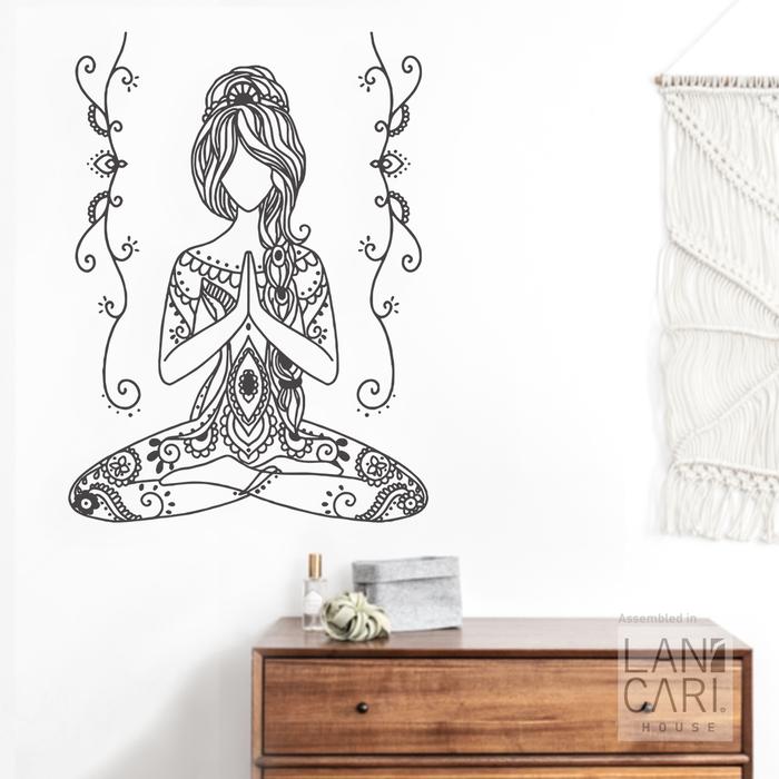 Gambar Stiker Cutting yoga namaste Sticker Dinding Kaca ruangan dekorasi - Putih dari LANCARI Kota Administrasi Jakarta Pusat Tokopedia