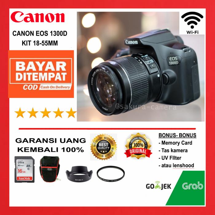 Gambar Canon 1300d kit 18-55mm Canon eos 1300d kit 18-55mm - Canon 1300D Kit dari SAKURA CAMERA undefined Tokopedia