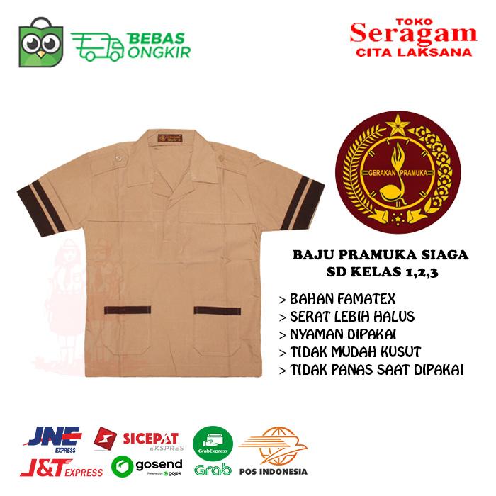 Gambar Baju Seragam Pramuka Siaga Lengan Pendek SD Kelas 1 2 3 - No. 7 dari seragamcitalaksana undefined Tokopedia