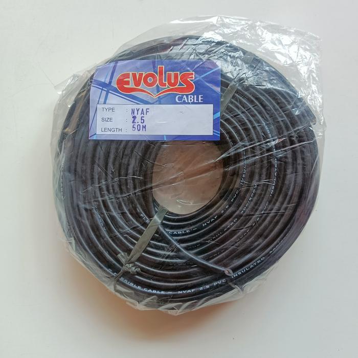 Gambar KABEL LISTRIK / KABEL NYAF 1 X 2.5 MM Tunggal Serabut 50 Meter - Hitam dari H&H ELEKTRIK ID undefined Tokopedia