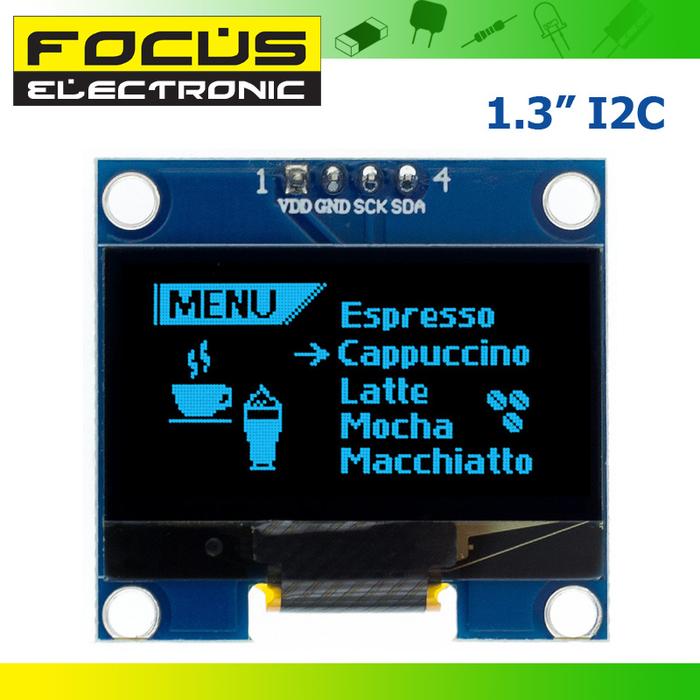 Jual 1.3 inch Blue I2C OLED Module 