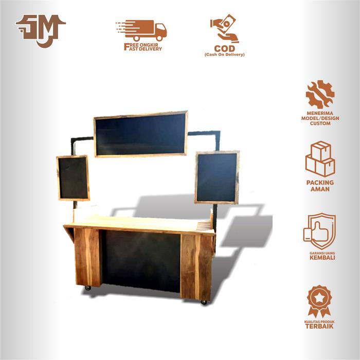 Gambar Jual Booth 5 Kekinian Portable/Stand Booth kayu/Grobak booth Minuman - Kayu Mahoni dari Sahabat Mebel Official undefined Tokopedia