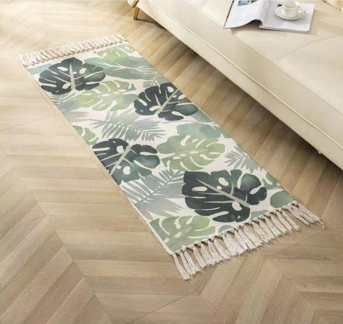 Gambar Ethnic Nordic Carpet / Karpet Alas Lantai Tikar Rumbai Renda Rajutan - Monstera dari Pn Z Corner undefined Tokopedia