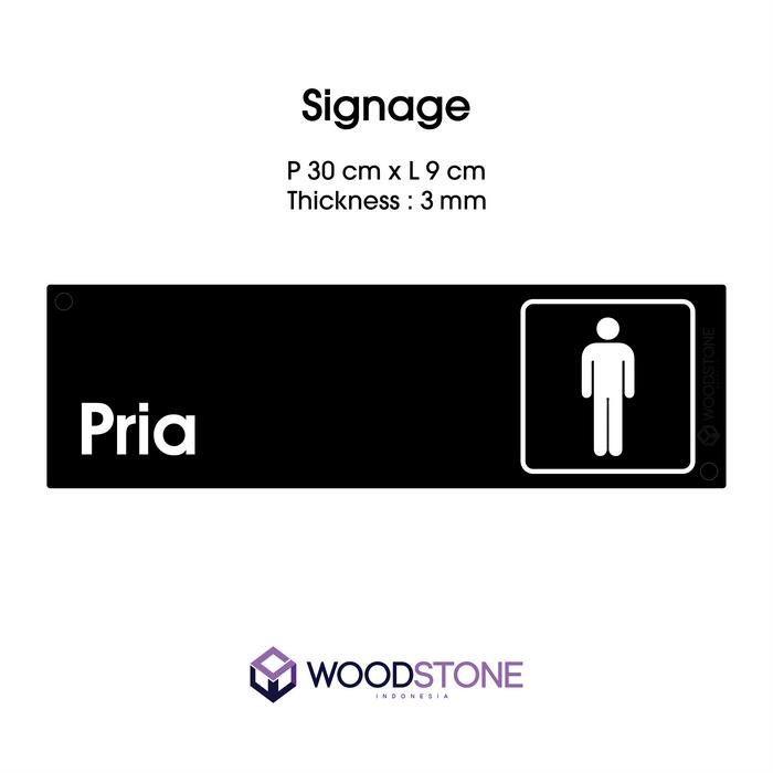 Gambar Sign Board Toilet Papan Akrilik Tanda WC Pria Wanita Acrylic Signage - Pria dari WOODSTONE INDONESIA undefined Tokopedia