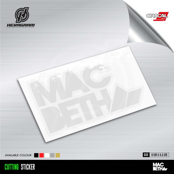 Gambar Cutting Sticker Distro MacBeth | Sticker MacBeth - Silver Matte dari Hexagram Stiker undefined Tokopedia