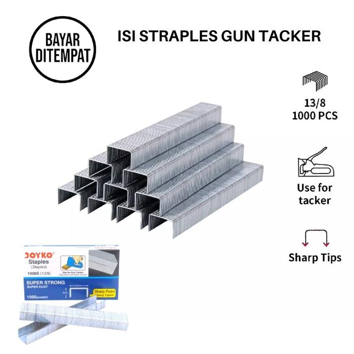 Gambar Isi Stepler Tembak Refil Etona 13/8 Gun Tacker isi 5000 pcs Streples A - 1000 pcs dari Yangma undefined Tokopedia