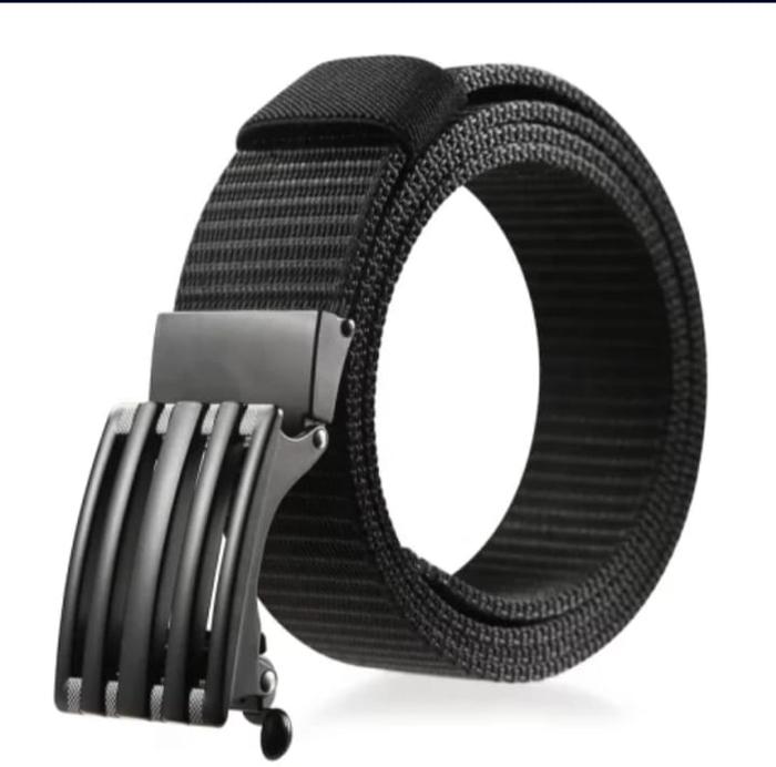 Gambar Arfan five brother's - Ikat Pinggang Pria Bahan Nylon - Ban pinggang Rel Blue Coklat Hijau Hitam bermotif pagar Hadiah - Hitam dari Arfan Five Brother's undefined Tokopedia