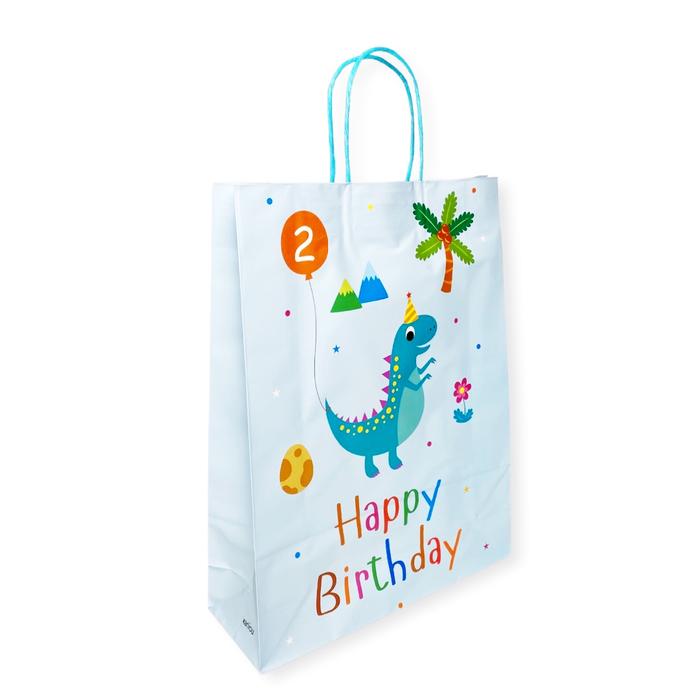 Gambar W! Accessories Kantong Kertas / Paper Bag Birthday Dino 32x42x11.5cm 6 - Motif 01 dari W Accessories by Scoop undefined 3 Tokopedia