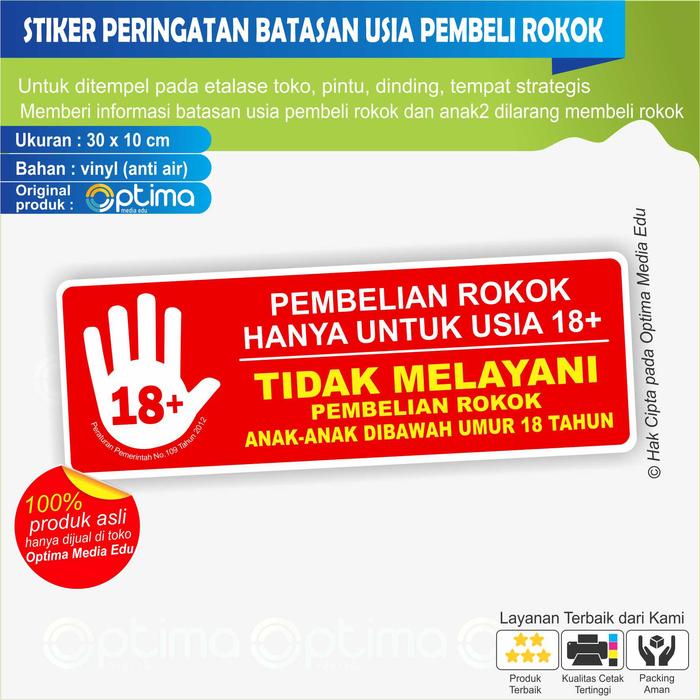 Jual STIKER USIA KURANG 18 TAHUN DILARANG MEMBELI ROKOK - Kab. Klaten ...