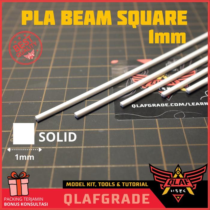 Gambar PLA BEAM SQUARE 1mm 1 mm - plastic pla plate kotak custom model kit dari Wahkhilaf undefined Tokopedia