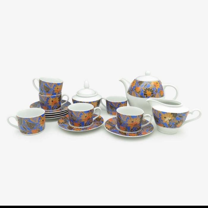Gambar Cangkir Set Jawa batik - Biru orange dari Iby,shop undefined Tokopedia