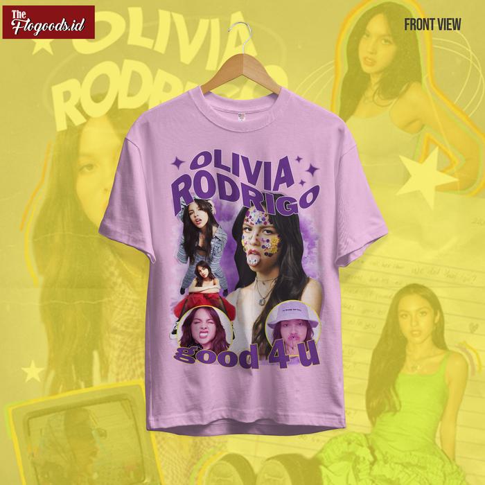 Gambar KAOS OLIVIA RODRIGO - GOOD 4 U - Merah Muda, S dari flogoods undefined Tokopedia