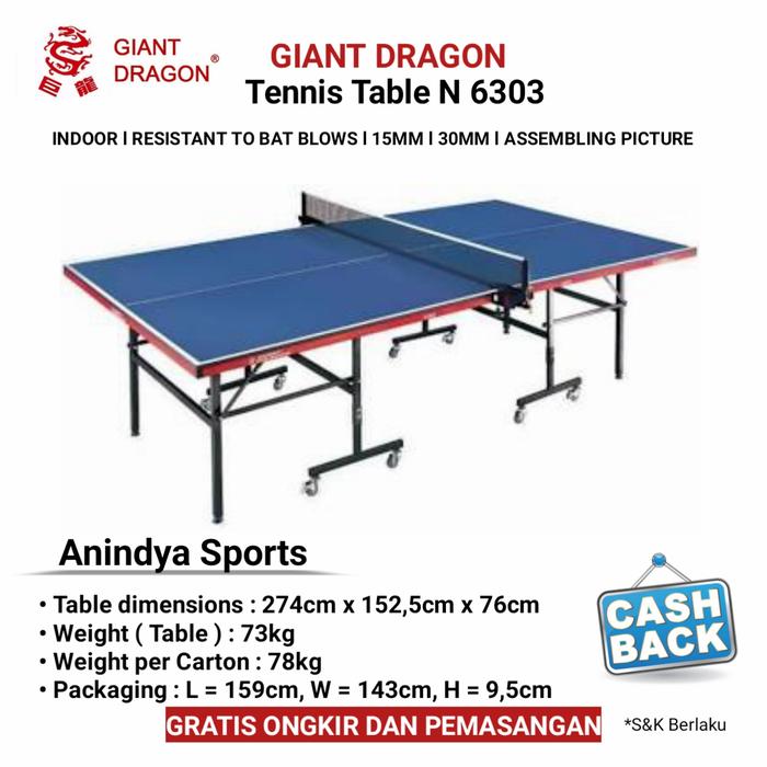 Jual Meja Pingpong/ Tenis Meja Giant Dragon Table Tennis Table N6303